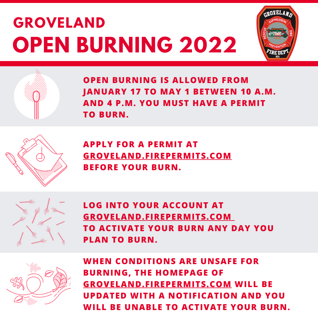 Groveland Fire Department Announces Information on 2022 Open Burning Season